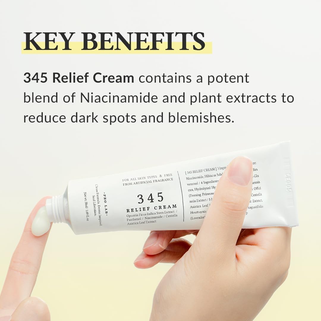 345 Relief Cream: Luxury Vegan Moisturizer for All Skin Types, 1.69 Fl Oz