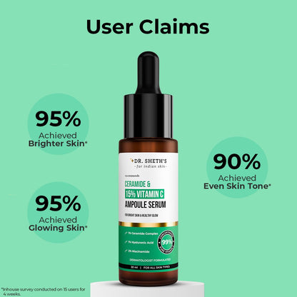 Dr. Sheth's Ceramide & 15% Vitamin C Serum for Brightening & Repair 30ml