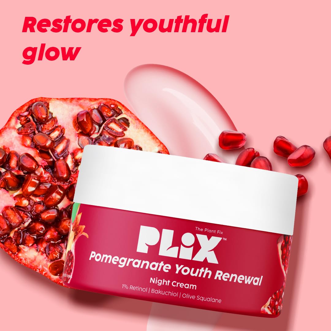 Plix Pomegranate Retinol & Bakuchi Night Cream 50g - Anti-Aging for All