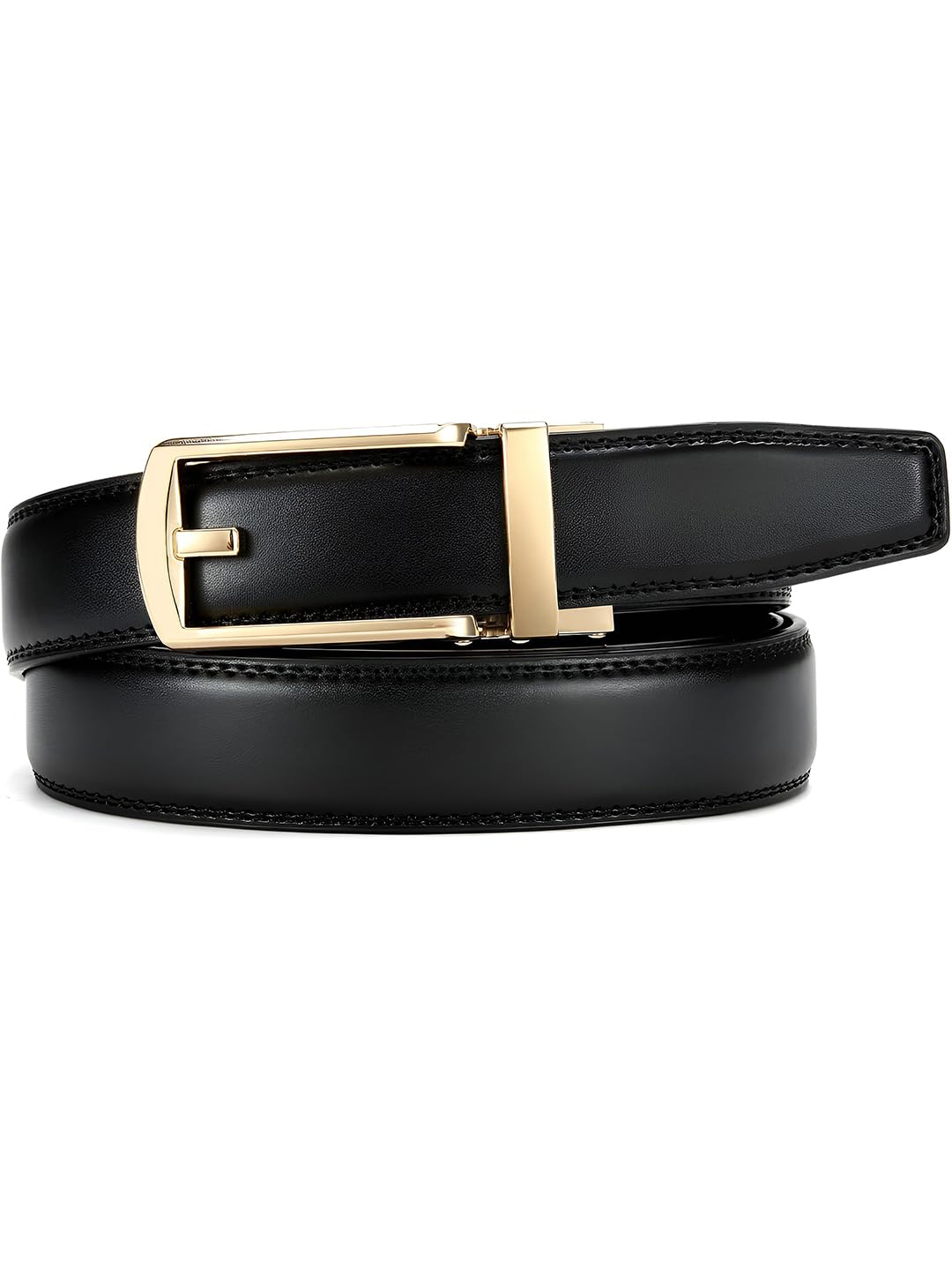 Contacts Genuine Leather Belt for Men with Easier Adjustable Autolock Buckle - Micro Adjustable Belt Fit Everywhere |Formal & Casual | Gift Box