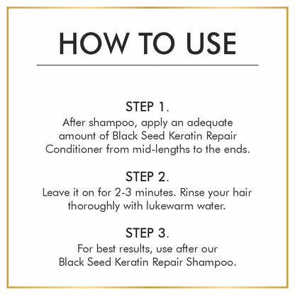 Nuerma Science Keratin Repair Black Seed Hair Conditioner to Deep Cleanse, Heat Repair & Hair Fall Control