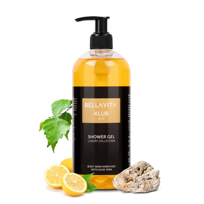 Bella Vita Luxury CEO MAN Body Wash Shower Gel for Men |Men's Bodywash 500ml | Deep Cleansing, Hydrating, Moisturising with Aloe Vera Extract & Charcoal Powder| Suitable for All Skin Types