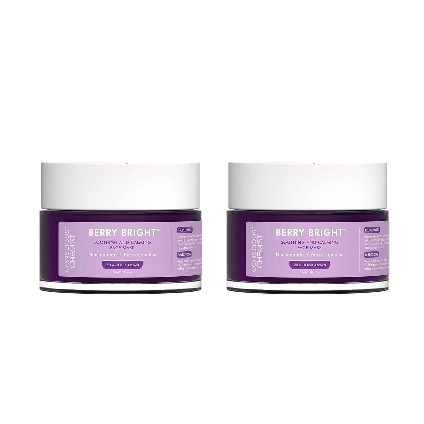 Conscious Chemist Berry Bright Face Mask with Niacinamide & Berry Extracts 50g