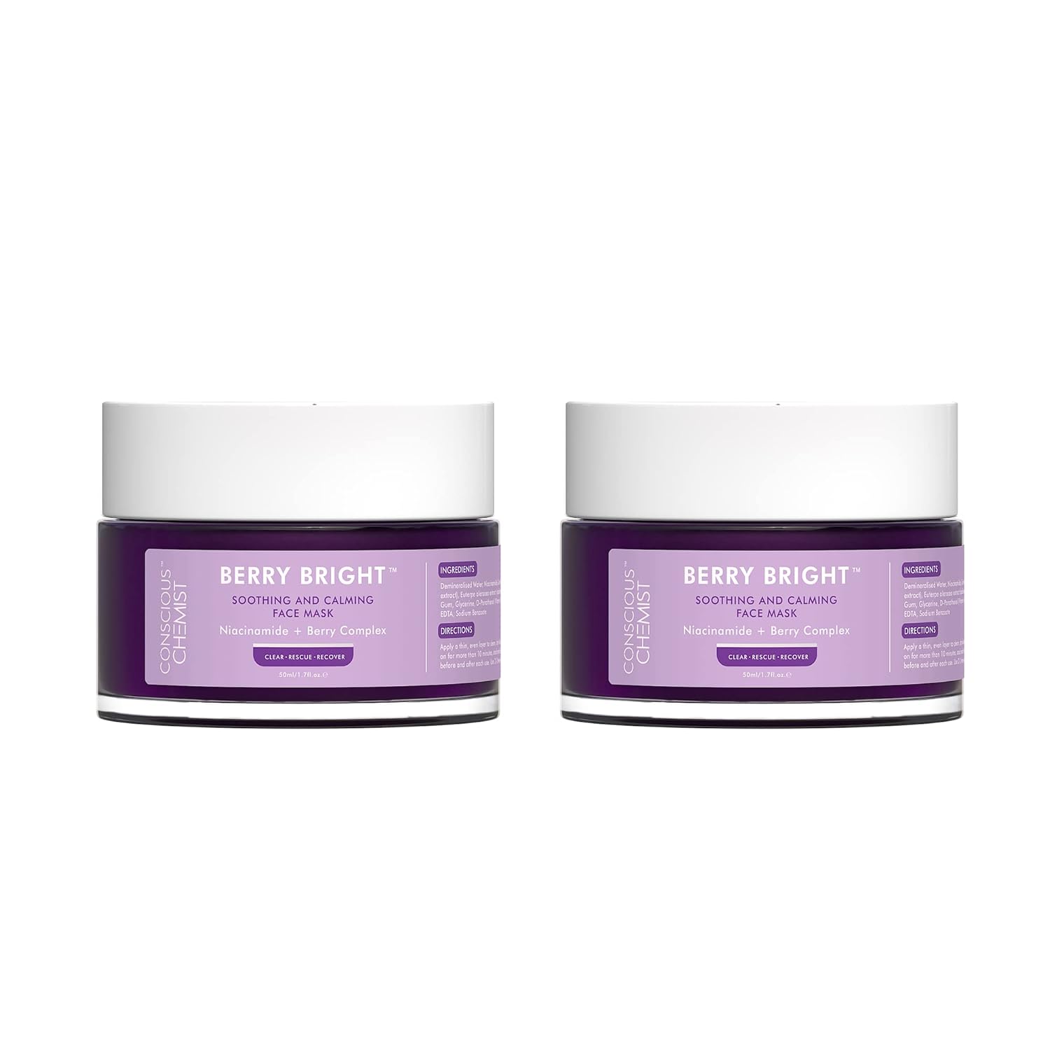Conscious Chemist Berry Bright Face Mask with Niacinamide & Berry Extracts 50g