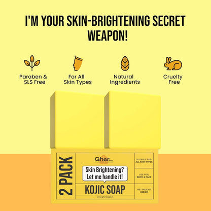 GHAR SOAPS Kojic Acid Brightening Soap Duo for All Skin Types