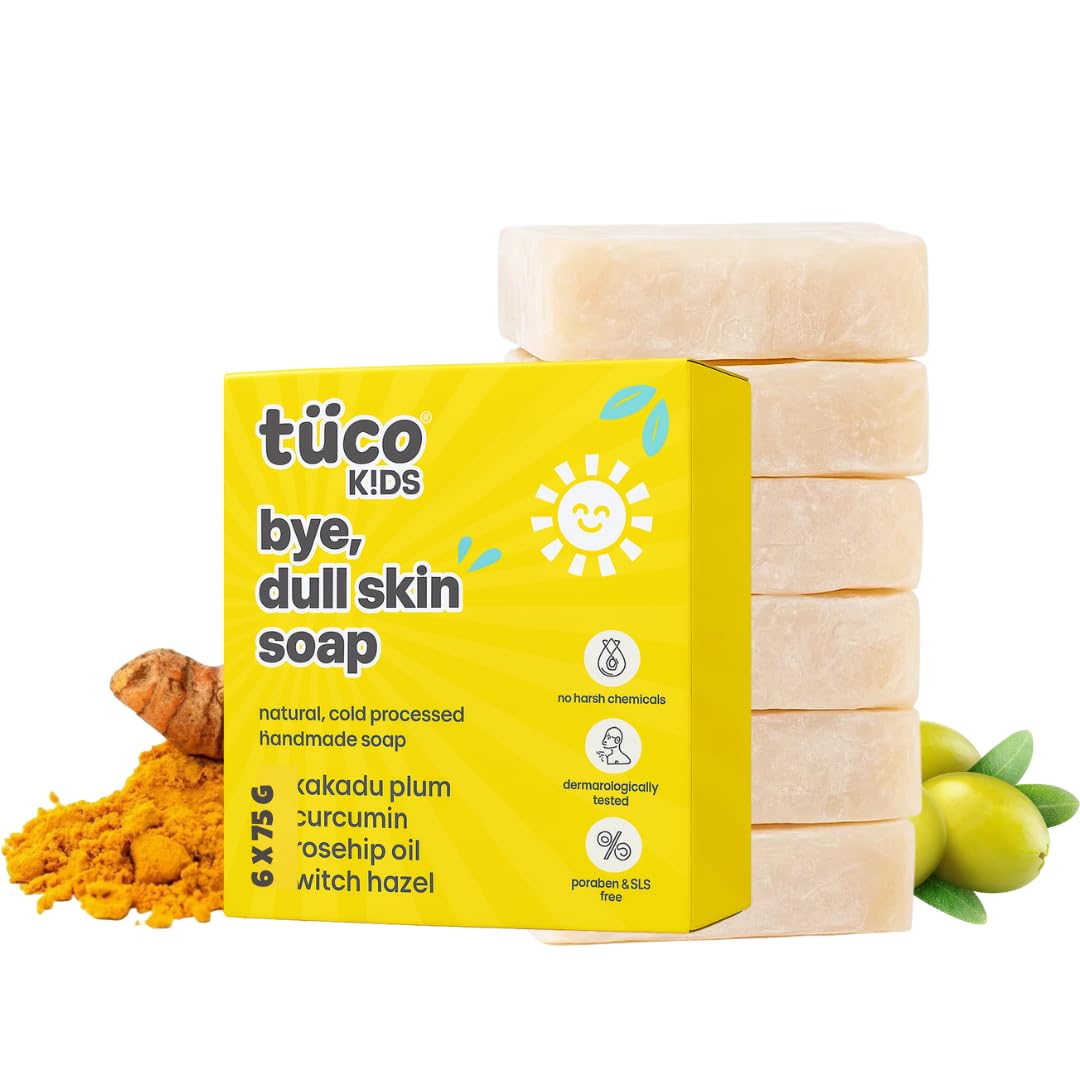 TuCo Kids Dull Skin Kit - Soap (60 gm x 2), Lotion (200 ml) & Sunscreen (50 gm), Safe, Paraben Free & Sulfate Free for Ages 3-15 (Combo Pack of 3)