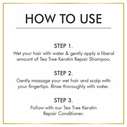 Nuerma Science Keratin Repair Tea Tree Shampoo for Shine, Soft & Frizz-Free Hair Damage Repair