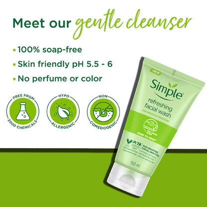 Simple Refreshing Face Wash for All Skin Types - 150ml