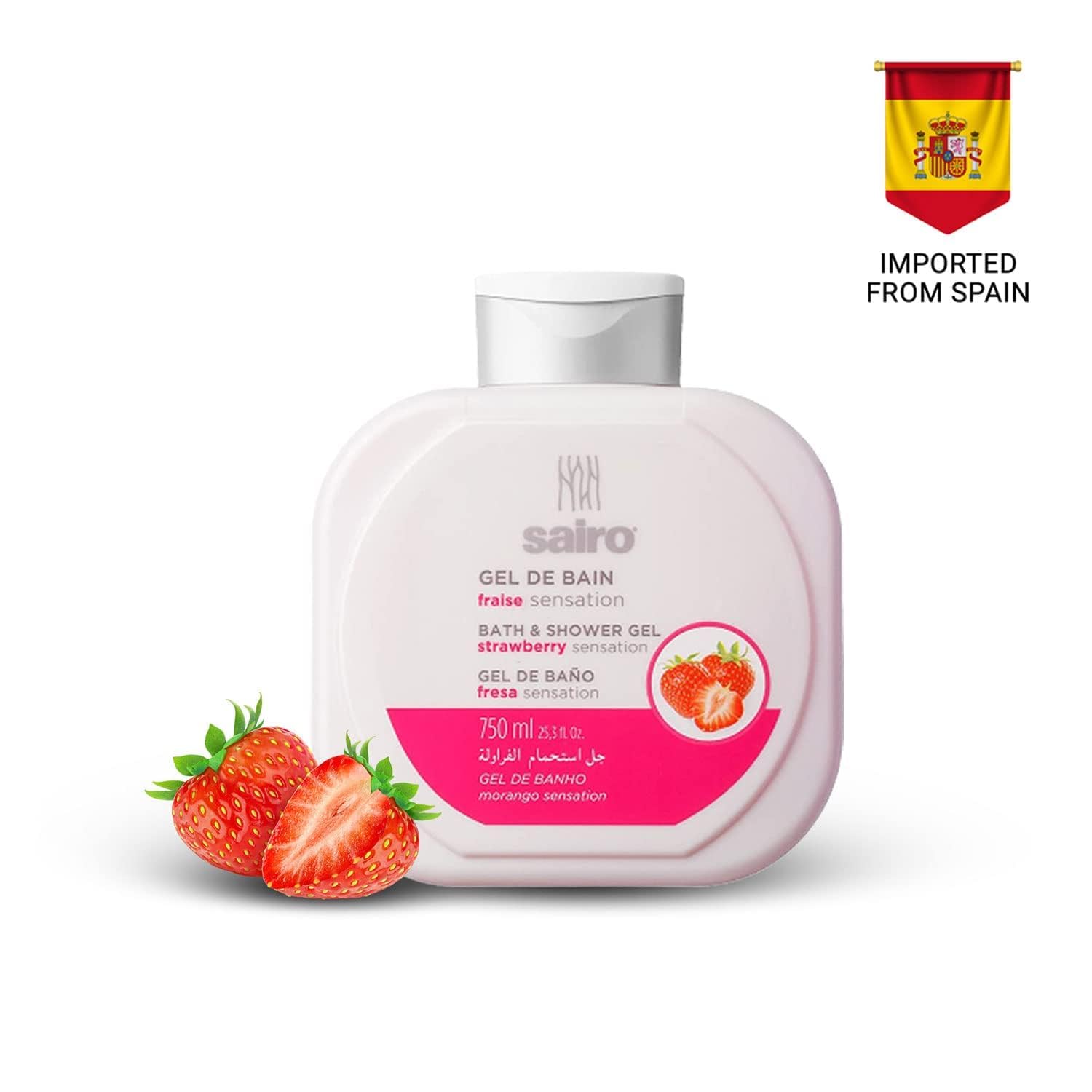 Sairo Strawberry Bath & Shower Gel 750ml - Nourishing, All Skin Types