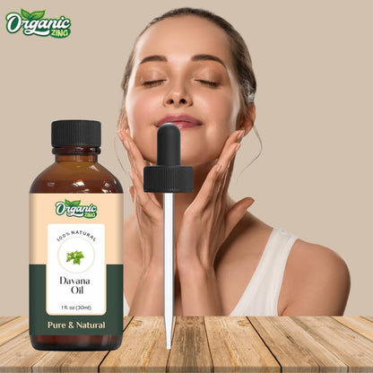 Organic Zing Davana (Artemisia Pallens) Oil | Pure & Natural Essential Oil for Skincare, Aroma and Diffusers