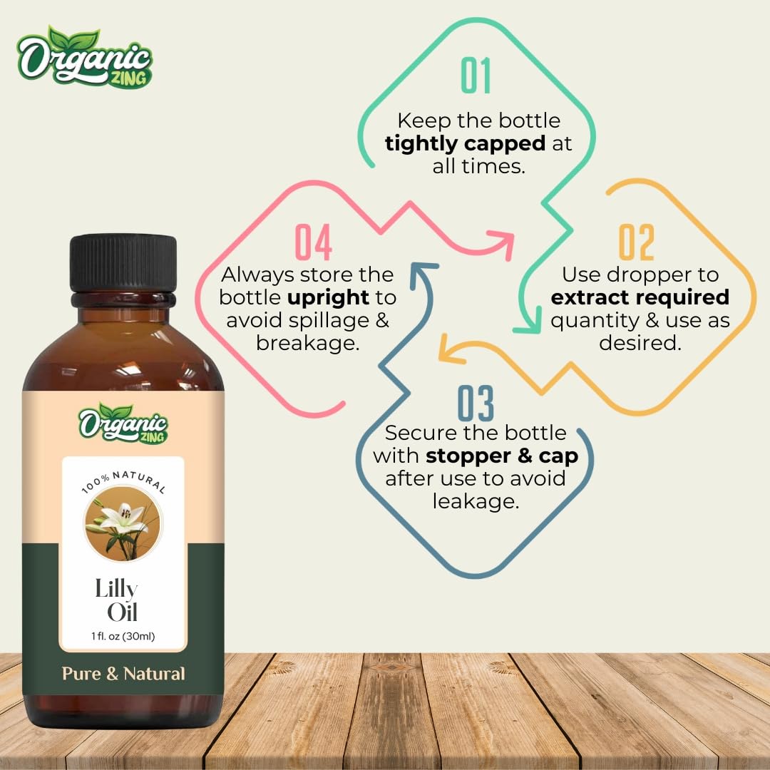 Organic Zing Lily (Lilium Auratum) Oil | Pure & Natural Essential Oil for Skincare & Aroma & Diffusers