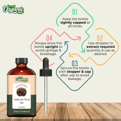 Organic Zing Ambrette Seed (Abelmoschus moschatus) Oil | Pure & Natural Carrier Oil for Skincare, Aroma & Diffusers