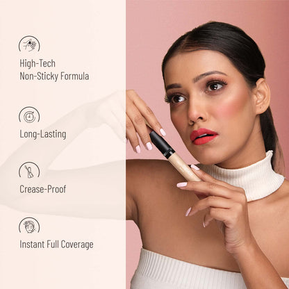 Swiss Beauty Liquid Light Weight Concealer With Full Coverage |Easily Blendable Concealer For Face Makeup With Matte Finish | Shade- Light - Moyen, 6g
