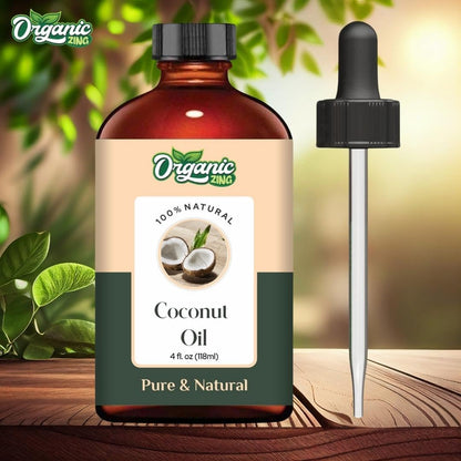 Organic Zing Coconut (Cocos Nucifera) Oil | Pure & Natural Carrier Oil for Skincare, Hair Care and Massage
