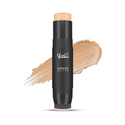 Glam21 Foundation Stick with Brush, Waterproof Matte Finish, 8g Vanilla Twist