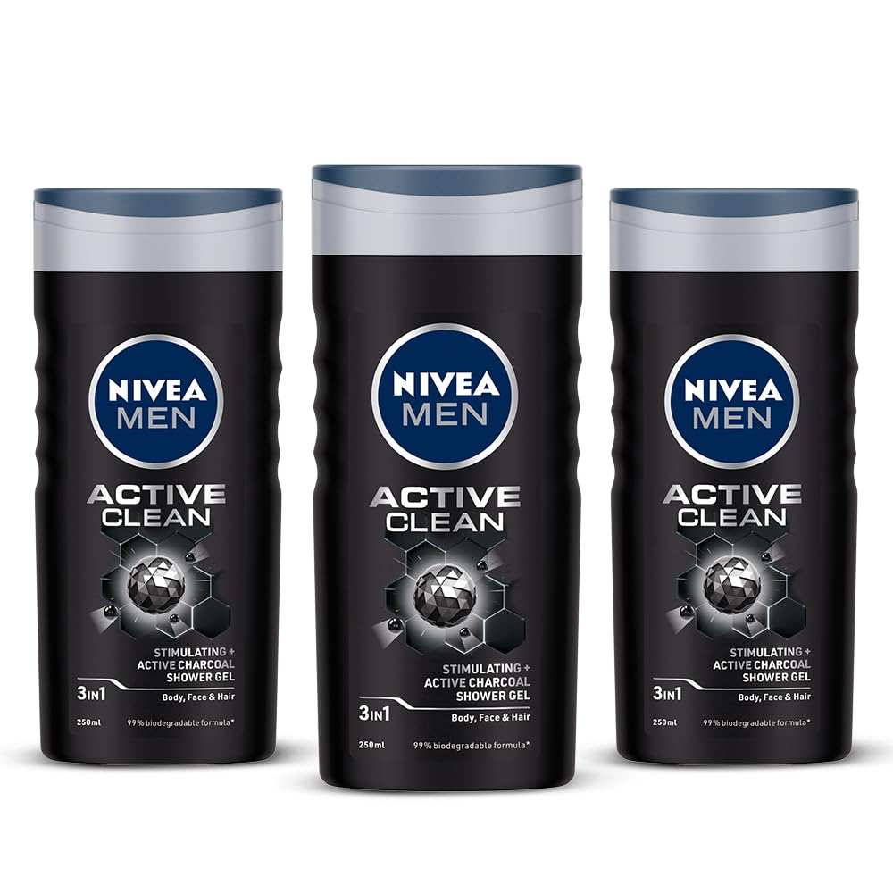 NIVEA MEN Active Clean Shower Gel,500 ml (Pack of 1)