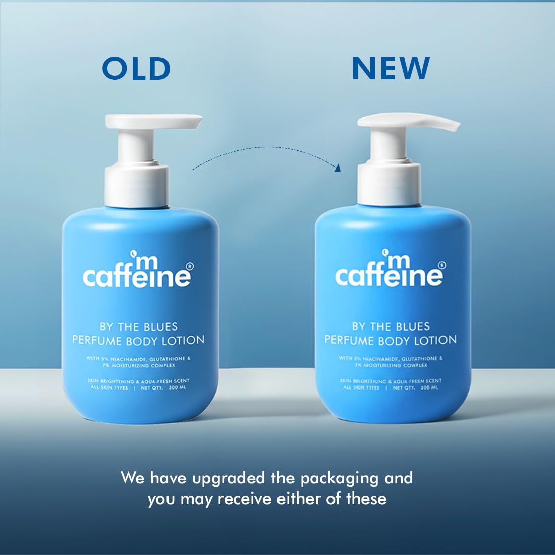 mCaffeine Aquatic-Woody Brightening Body Lotion 300ml for Dry Skin