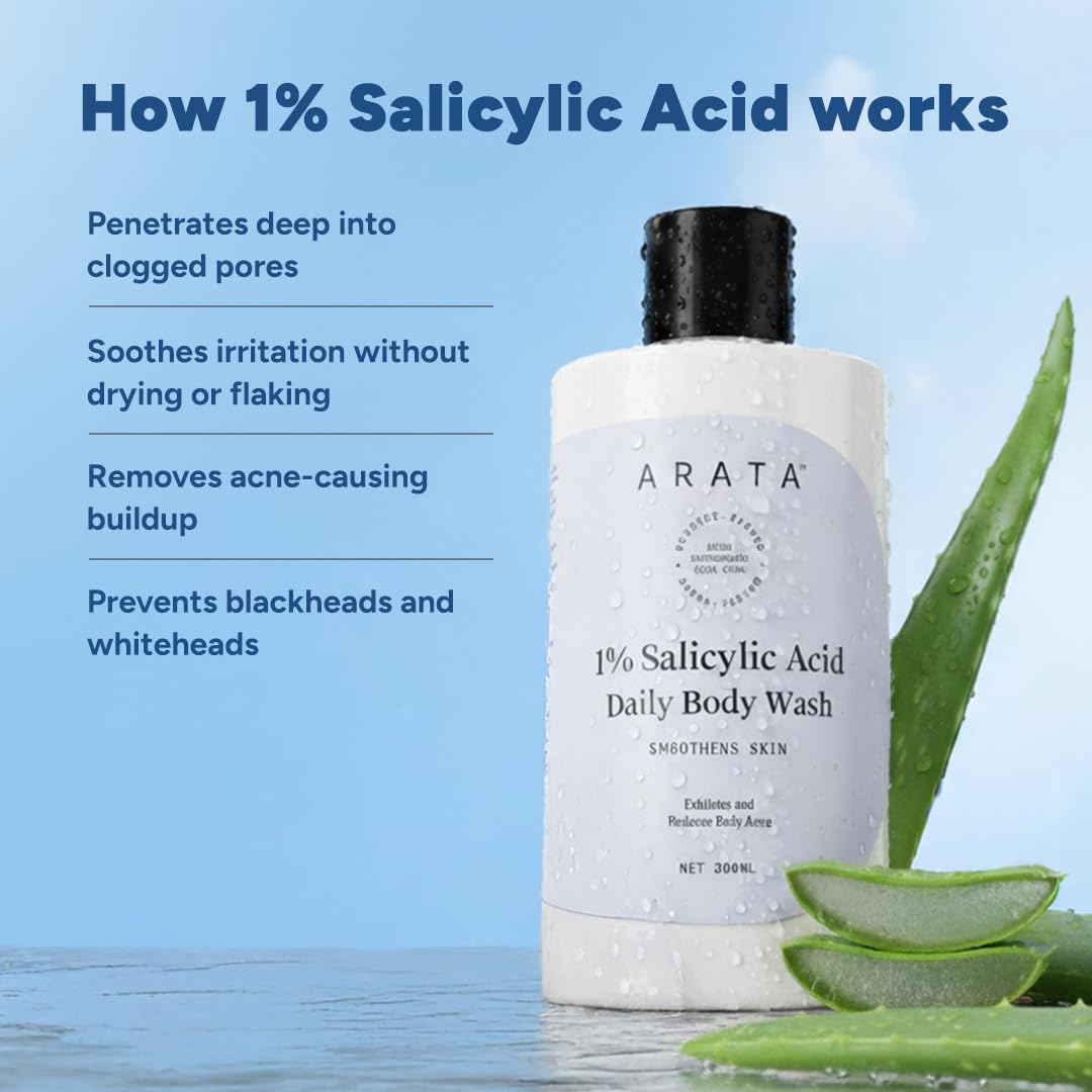 Arata Salicylic Acid Body Wash for Bacne & Bumpy Skin 300ml