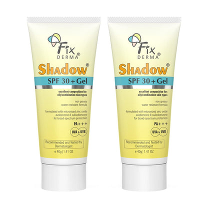 Fixderma Shadow Sunscreen SPF 50+ PA+++ Gel | Sunscreen SPF 50 for Oily, Acne Prone & Normal Skin | Broad Spectrum & UVA & UVB Protection | Lightweight | No White Cast | For Unisex - 75G