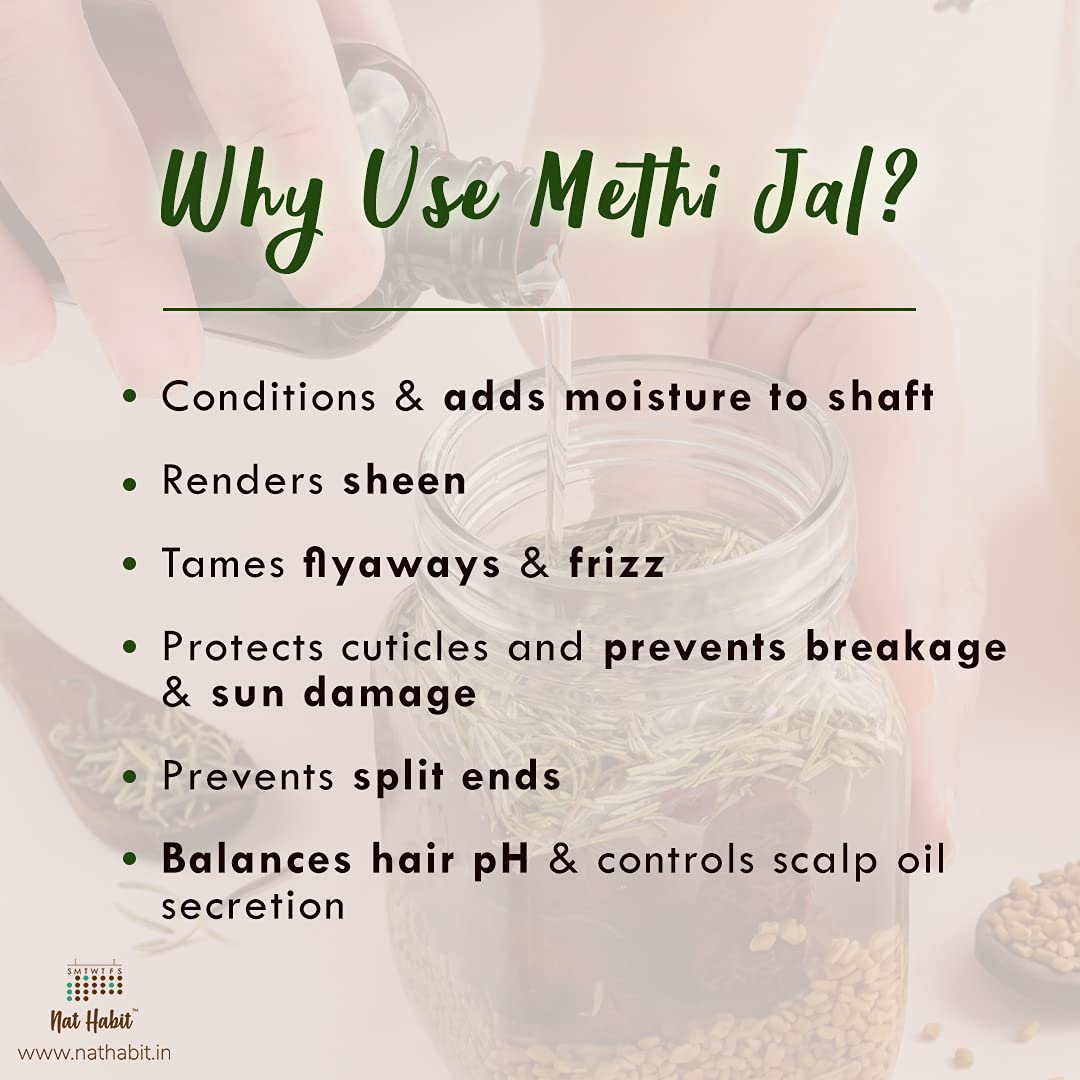 Nat Habit Rosemary Water Conditioning Methi Jal - Hair Serum, Hair Spray For Hair Growth, Hairfall Control, Smoothening, Softening With Apple Cider Vinegar,Methi, Rosemary & Sage 200ml