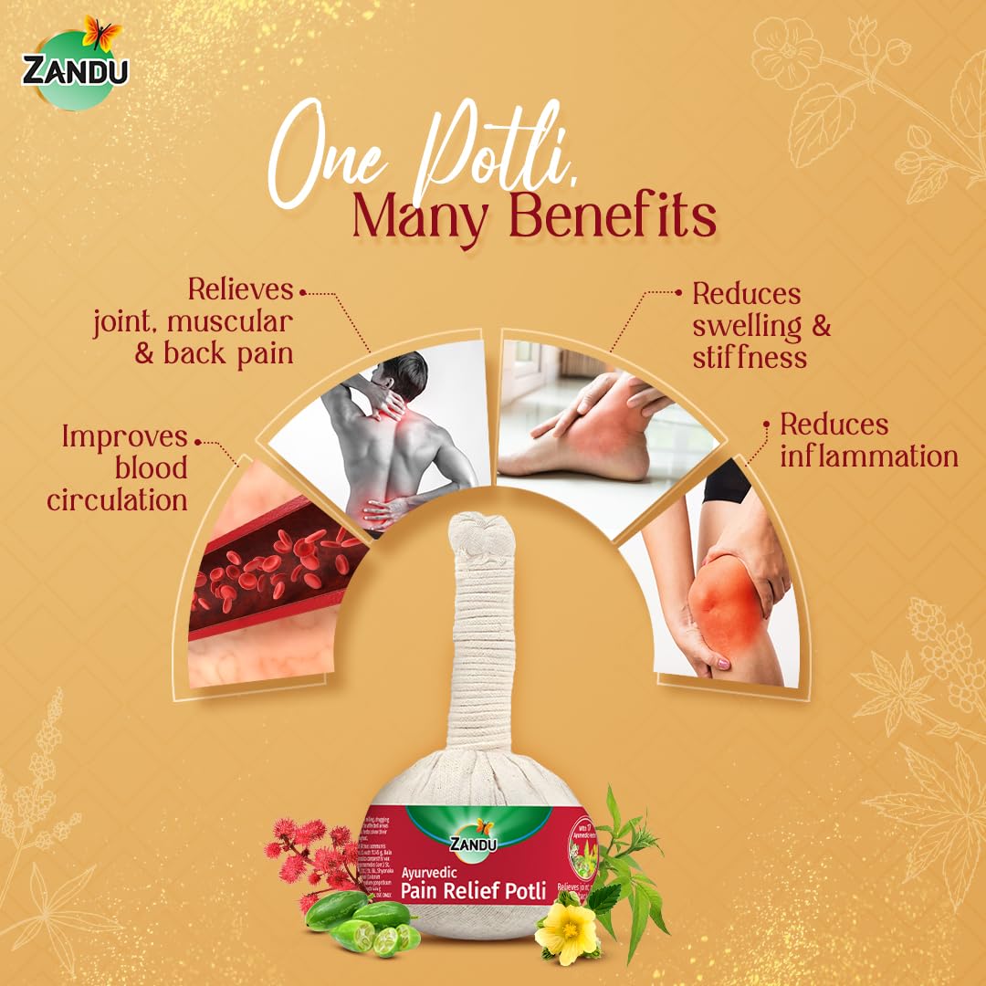 Zandu Ayurvedic Pain Relief Potli 180g – Herbal Massage for Joint & Muscle Pain