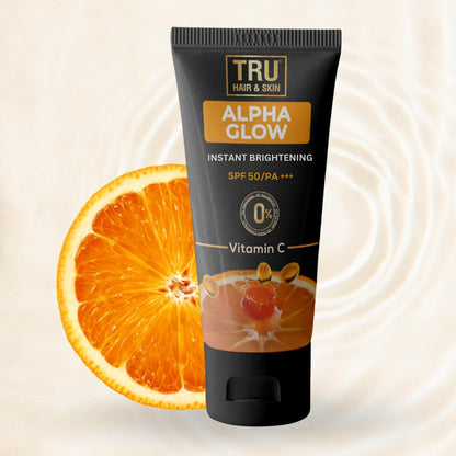 TRU HAIR & SKIN Alpha Glow Instant Brightening SPF 50 | PA+++ | 50ml
