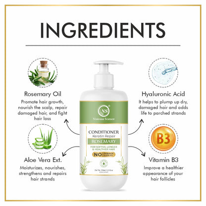 Nuerma Science Keratin Repair Rosemary Hair Conditioner for Softer, Longer & Healthier Hair