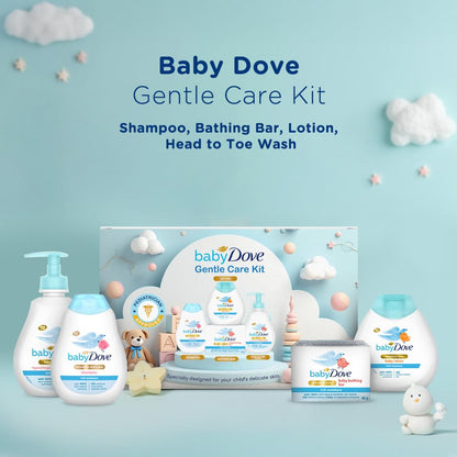 Baby Dove Rich Moisture Baby Care Gift Set – Head to Toe Wash, Hypoallergenic Shampoo, Lotion & Baby Soap Bar | Sensitive Skin Formula | 4 Items | 675 g