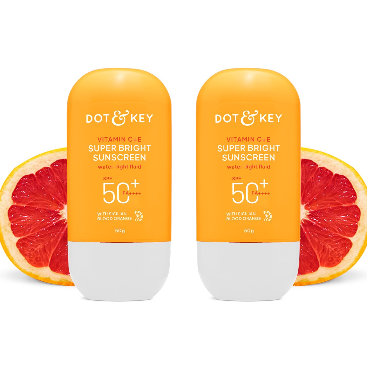 DOT & KEY Vitamin C + E Super Bright Sunscreen Spf 50 In-Vivo Tested | Water-Light,UVA/UVB & Blue Light Protection|For Even Toned & Glowing Skin|With Liquid Spf 50+++| No White Cast | For All Skin Types| 50G,Pack Of 1