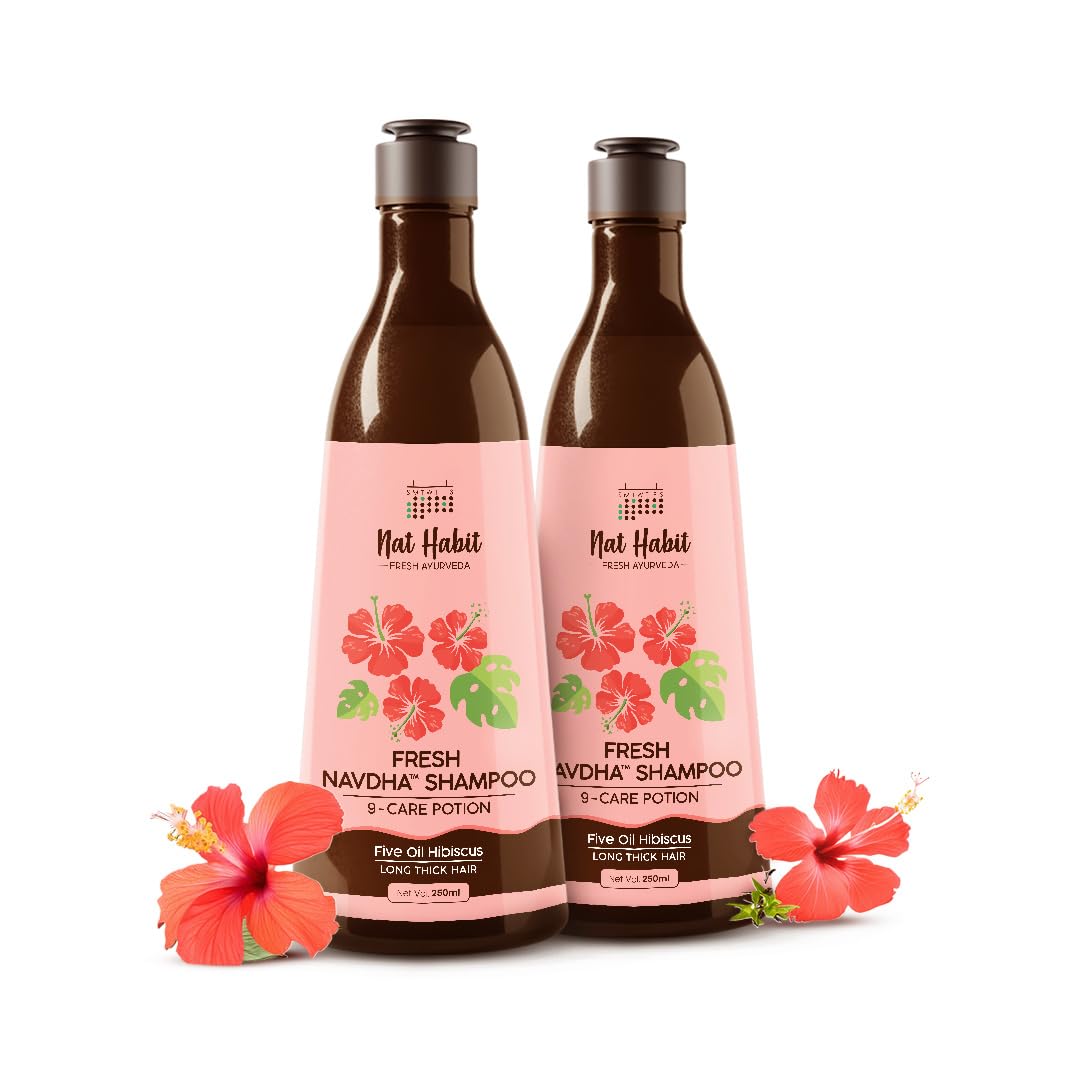 Nat Habit Hibiscus Navdha Shampoo for Hair Growth, Sulfate-Free, 250ml
