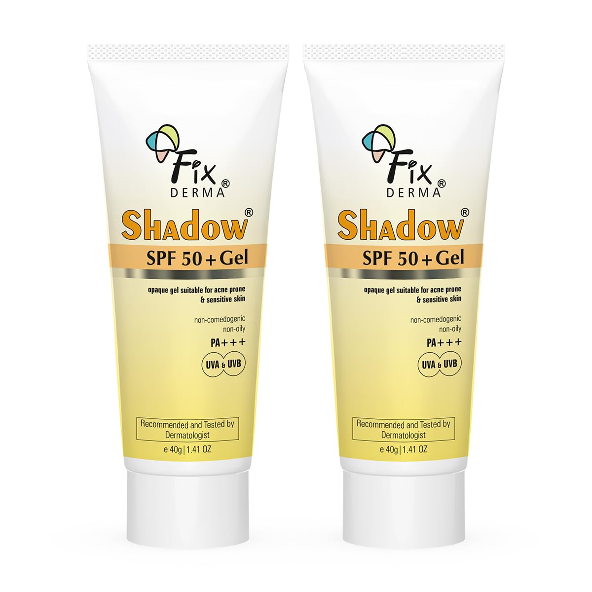 Fixderma Shadow Sunscreen SPF 50+ PA+++ Gel | Sunscreen SPF 50 for Oily, Acne Prone & Normal Skin | Broad Spectrum & UVA & UVB Protection | Lightweight | No White Cast | For Unisex - 75G