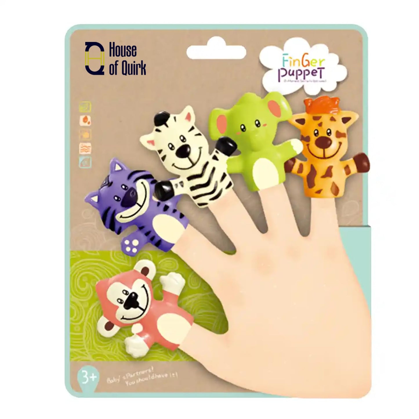 House of Quirk Animal Finger Puppets - Set of10