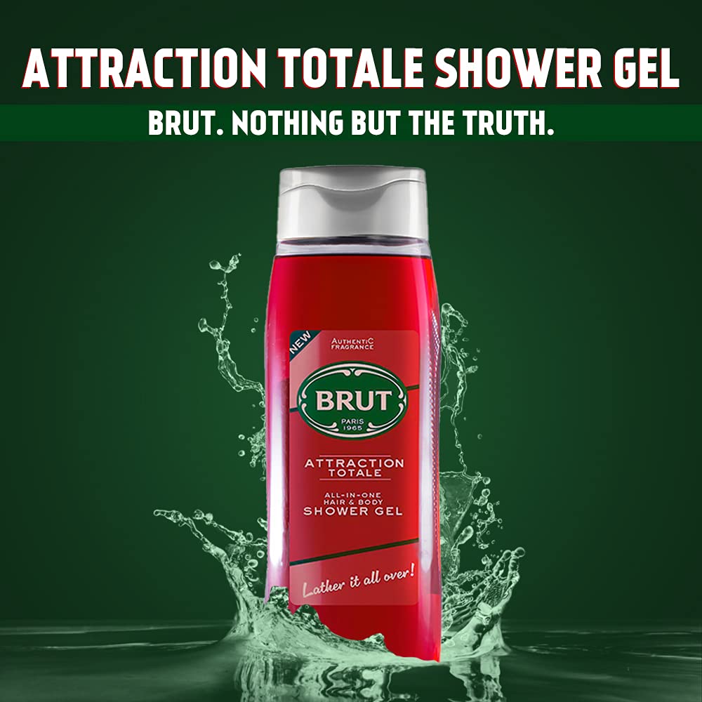 Brut Attraction All-in-One Men's Hair & Body Wash 500ml