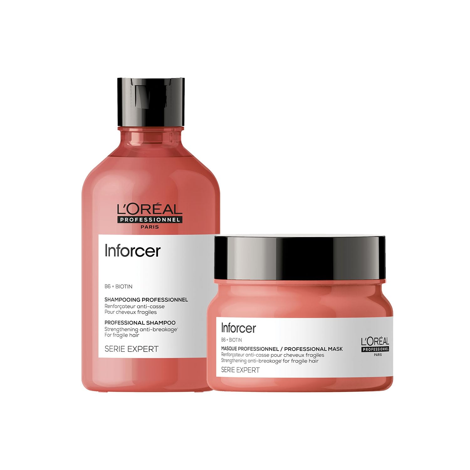 L'Oréal Professionnel Infocer Shampoo 300Ml & Hair Mask 250Gm Combo With B6 and Biotin For Breakage prone hair, Serie Expert (Pack Of 2)