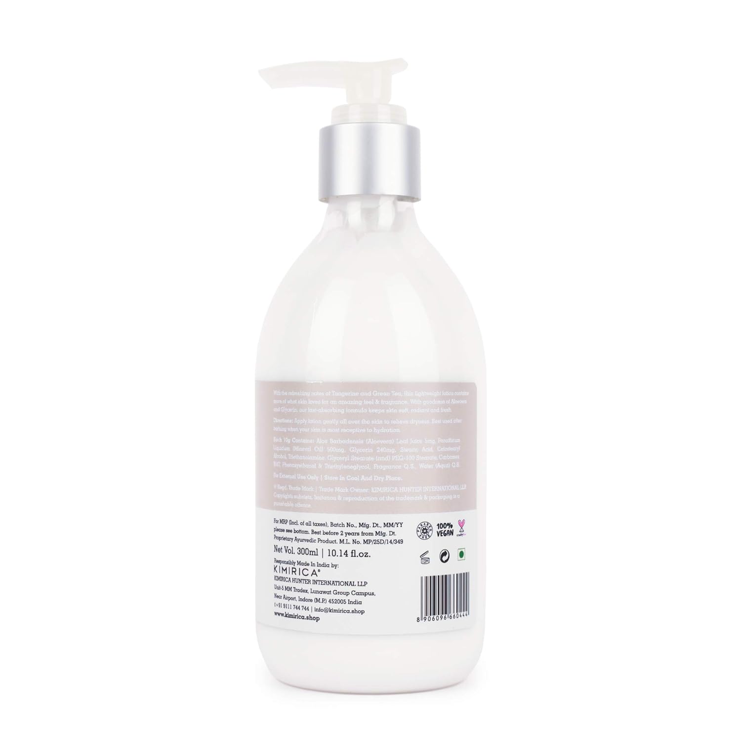 Kimirica Five Elements Luxury Body Lotion, Tangerine & Green Tea, 300ml