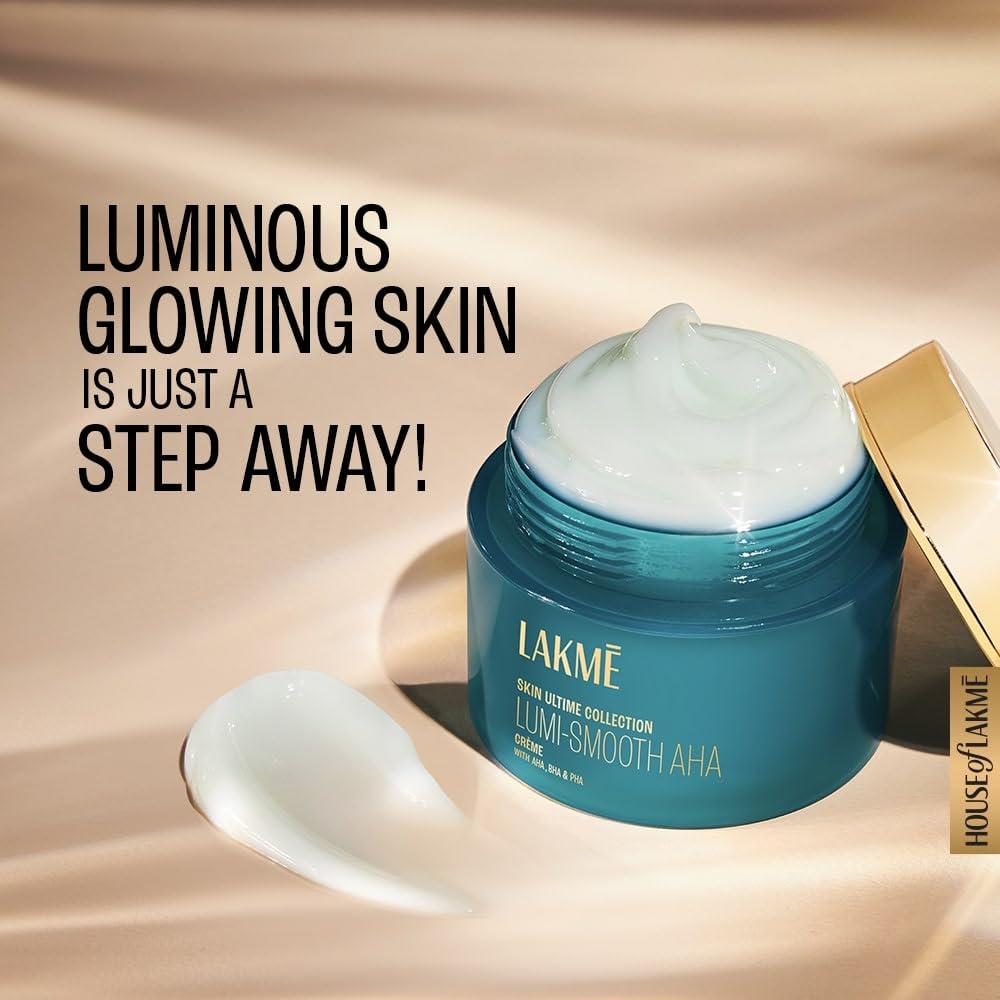 Lakme Lumi Smooth AHA+BHA+PHA+B3 cream to exfoliate & unclog pores 50G