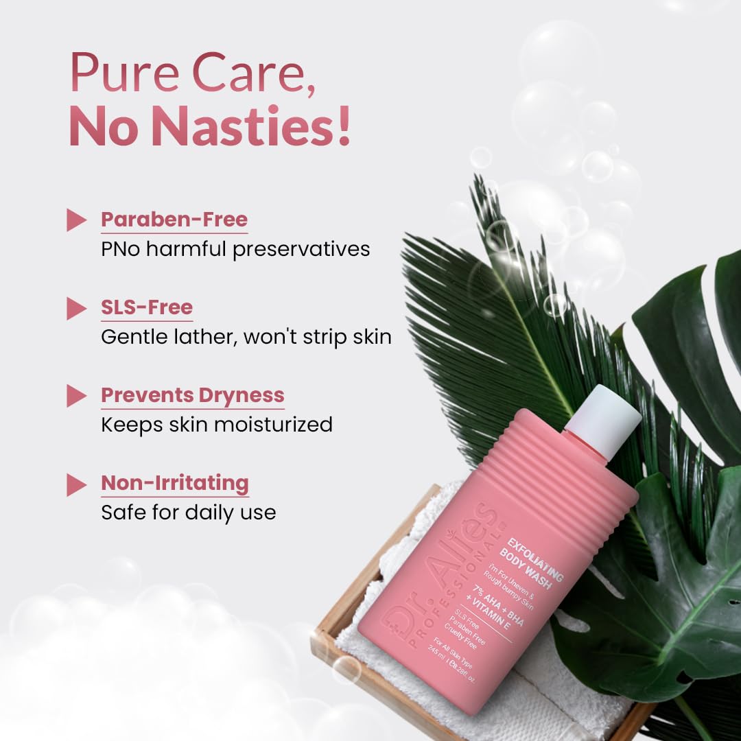 Dr. Alies Exfoliating Body Wash 245ml with AHA BHA for Smooth Skin