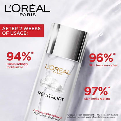 L'Oréal Paris Revitalift Crystal Micro-Essence, Ultra-lightweight facial essence, With Salicylic Acid, For Clear Skin, 130ml