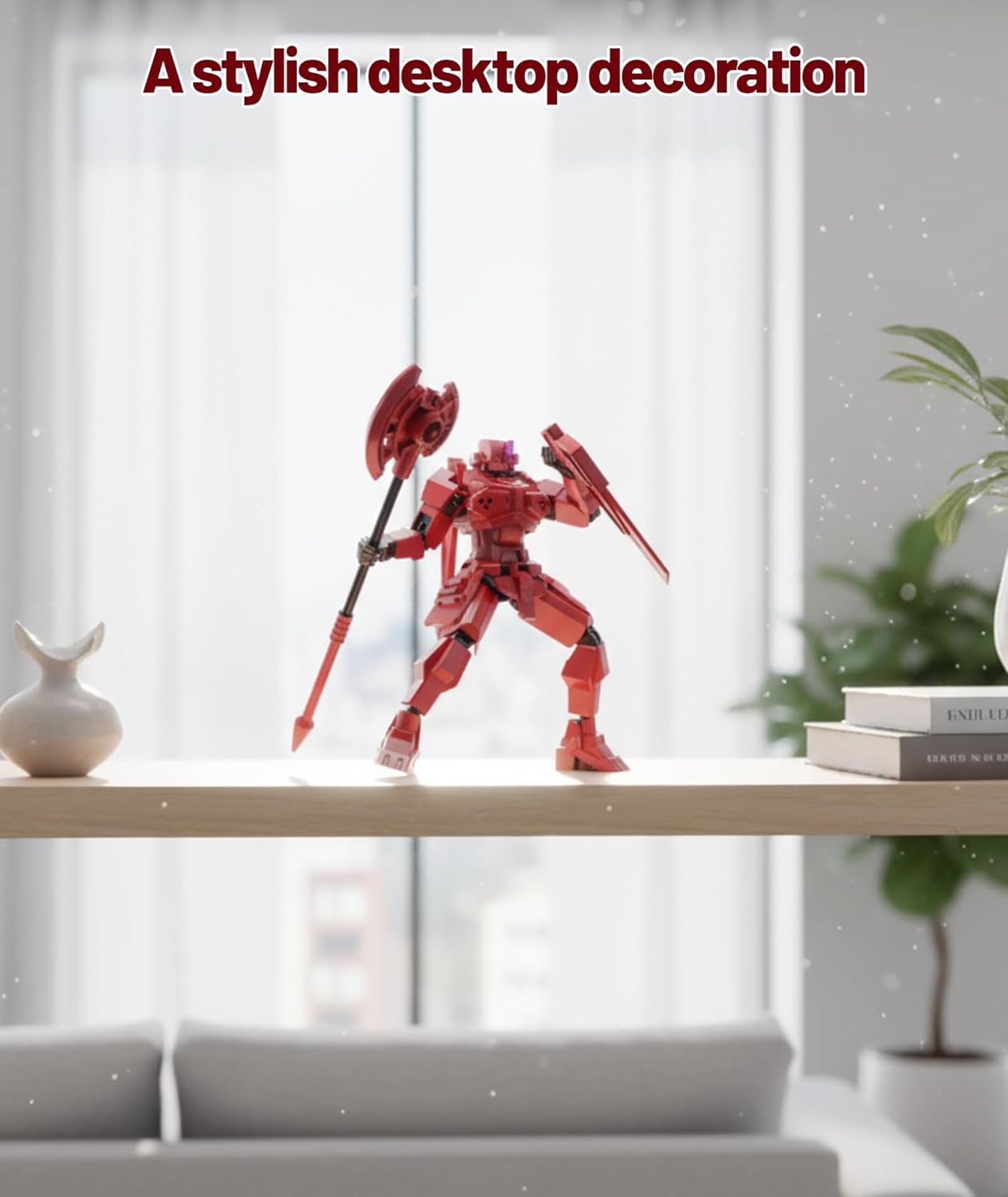 Dummy 13 Action Figure, Red Robot Toy for Kids and Collectors, Articulated Poseable Figure for Display and Play, 3D Printed Desktop Decor Gift