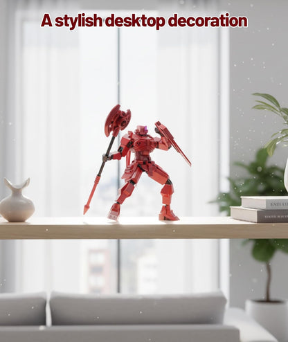 Dummy 13 Action Figure, Red Robot Toy for Kids and Collectors, Articulated Poseable Figure for Display and Play, 3D Printed Desktop Decor Gift