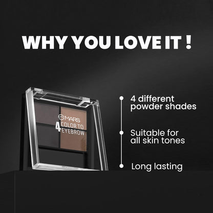 MARS Luxury Eyebrow Powder Set with Brush & Spoolie, Waterproof Formula