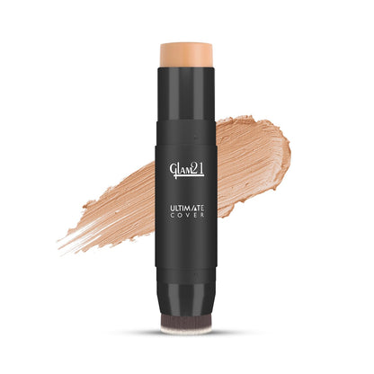 Glam21 Foundation Stick with Brush, Waterproof Matte Finish, 8g Vanilla Twist