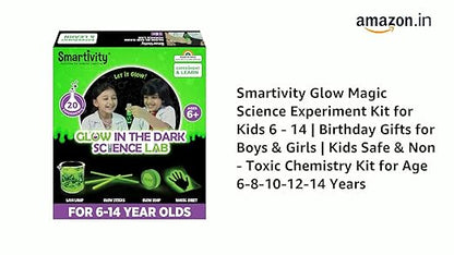 Smartivity Glow Magic Science Kit for Kids Ages 6-8-10-12 Years | 20 Amazing Glow in The Dark Science Experiments I Birthday Gifts for Boys & Girls 6,7,8,9,10,11,12, Years Old Science Lab