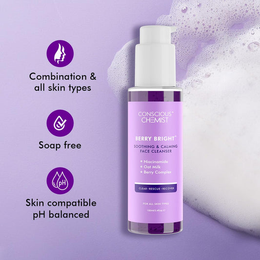 Conscious Chemist Berry Bright Soothing & Calming Face Cleanser 100ML