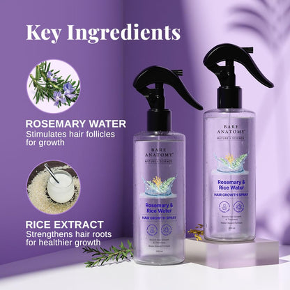 Rosemary Rice Water Hair Spray for Growth & Shine 200ml