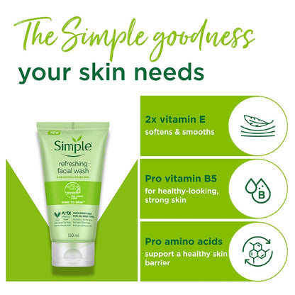 Simple Refreshing Face Wash for All Skin Types - 150ml