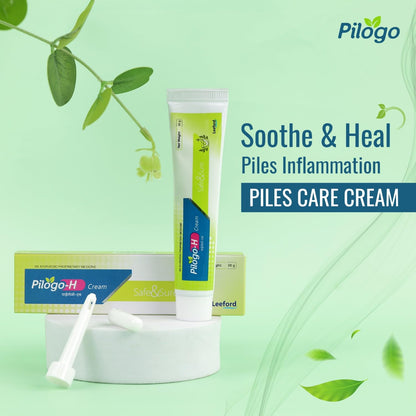 Pilogo-H Piles Care Cream for Hemorrhoid Relief 30g | Soothe & Heal Internal & External Piles Inflammation | Made with Haldi, Ajwain, Kapur, Marigold, Nirgundi | Fast-Absorbing, Non-Greasy with Internal Applicator (Pack of 3)