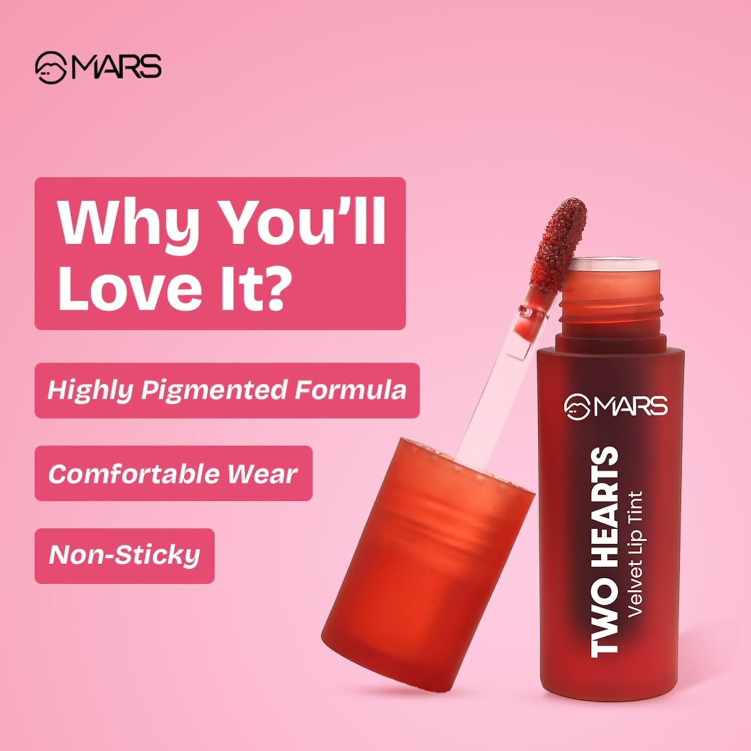 MARS Velvet Lip Tint - Matte, Lightweight, Highly Pigmented, 6 Shades