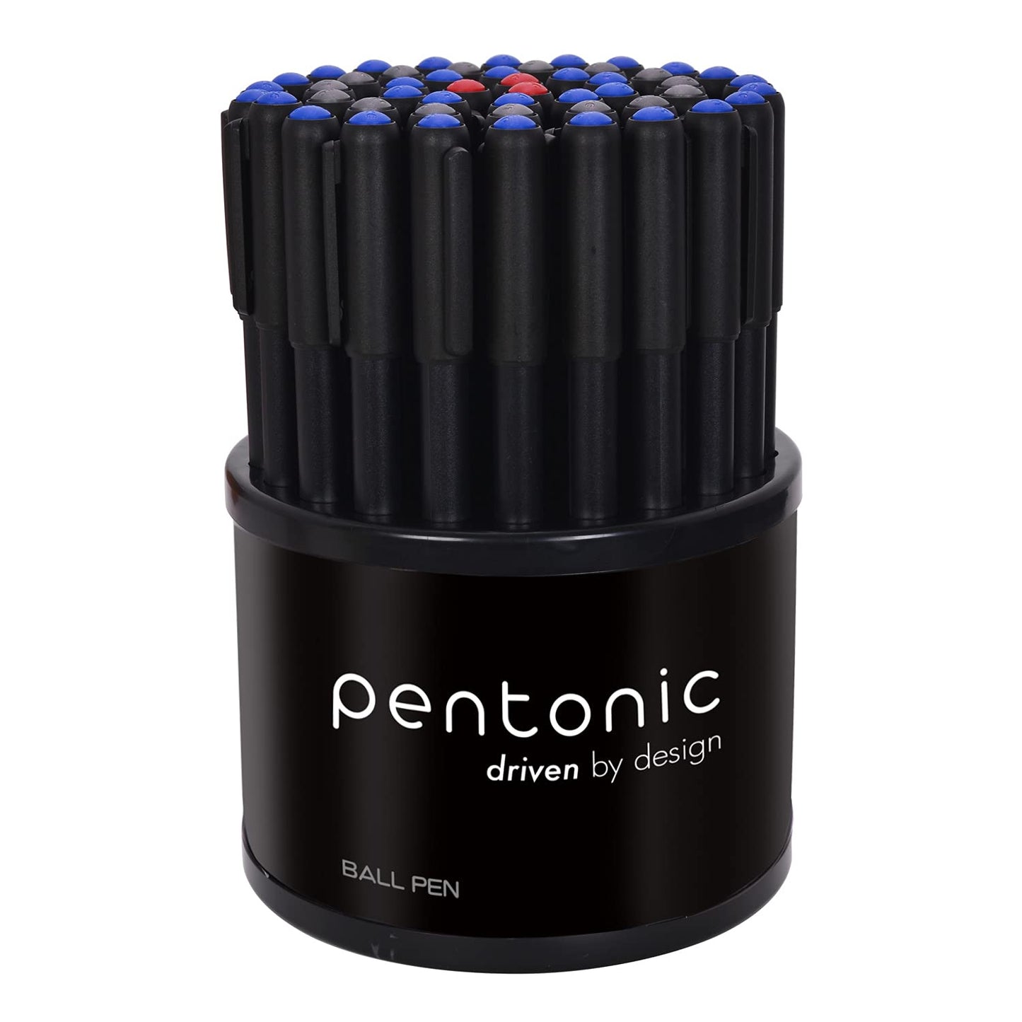Pentonic 0.7mm Ball Point Pen Tumbler Pack | Black Body | Blue, Black & Red Ink | Pack of 50 Pens