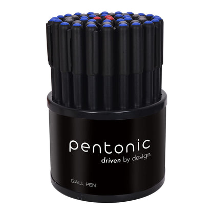 Pentonic 0.7mm Ball Point Pen Tumbler Pack | Black Body | Blue, Black & Red Ink | Pack of 50 Pens